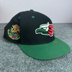 Mexico Baseball Hat Rings&Crwns Black Green Embroidered Flag Patch Snapback